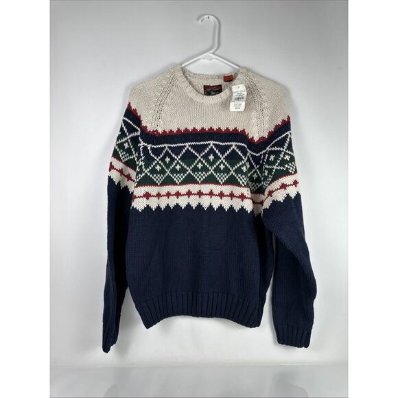 NWT Vintage Britches Great Outdoors Fair Isle Cotton Sweater Men Size Small - Picture 1 of 8